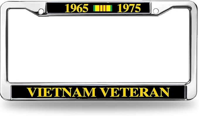 Vietnam Veteran Gift License Plate Frame Chrome US Army Veteran Fade-Resistant License Plate Frame US Veteran Support
