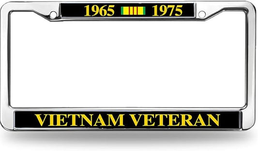 Vietnam Veteran Gift License Plate Frame Chrome US Army Veteran Fade-Resistant License Plate Frame US Veteran Support