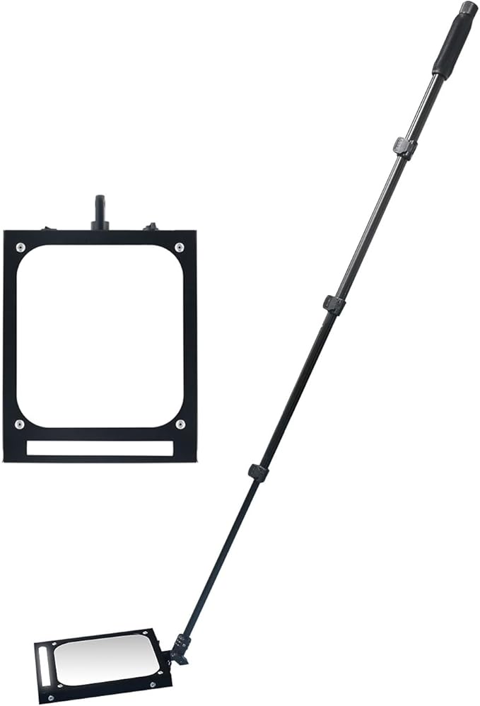 Under Vehicle Inspection Mirror with LED Light Adjustable Length,Rechargeable Inspection Mirror for Entry Security,Parking Lot Security,auto Maintenance,Equipment Inspection