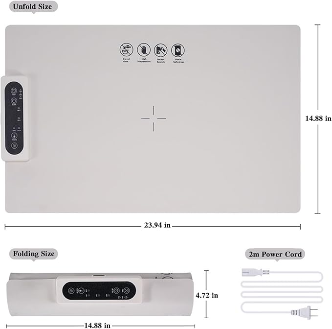 Warming Mat for Food,Electric Warming Tray Full Surface Heating,Food Warmer with Adjustable Temperature, Food Warmers for Parties|Buffets|Gatherings,Rollable and Portable,Auto Shut-Off,Everyday Use
