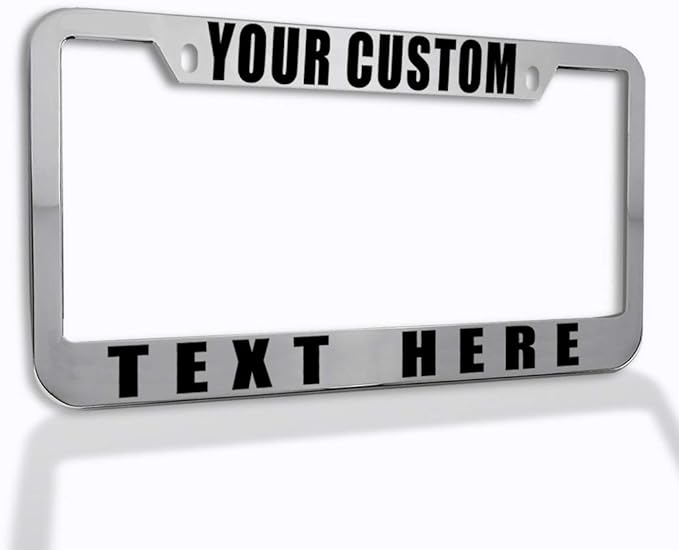 Speedy Pros Funny License Plate Frame Custom Personalized Text Zinc Cute Car Accessories License Plate Holder Chrome 2 Holes 1 Frame