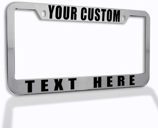 Speedy Pros Funny License Plate Frame Custom Personalized Text Zinc Cute Car Accessories License Plate Holder Chrome 2 Holes 1 Frame