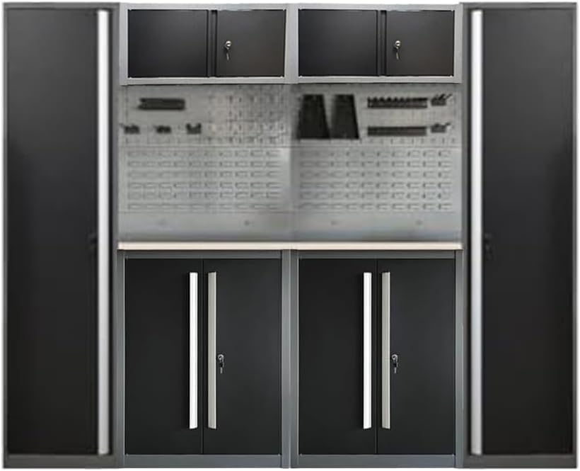JZD Metal Garage Cabinet Set, Heavy Duty, Tool Cabinets with Drawers, for Workshop Utility Room, No Wall Mounting Needed