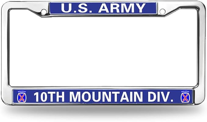 10th Mountain Division License Plate Frame Military US Army Power Durable License Plate Frame Mountain Division Vet