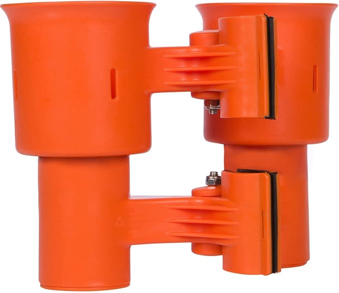 ROBOCUP, Patented Boat Cup Holder, Clamp on Portable Storage Caddy Securely Holds 2 Drinks, Fishing Poles, Tools, Marine Gear | Perfect for Boating, Beach Umbrellas, Golf Carts