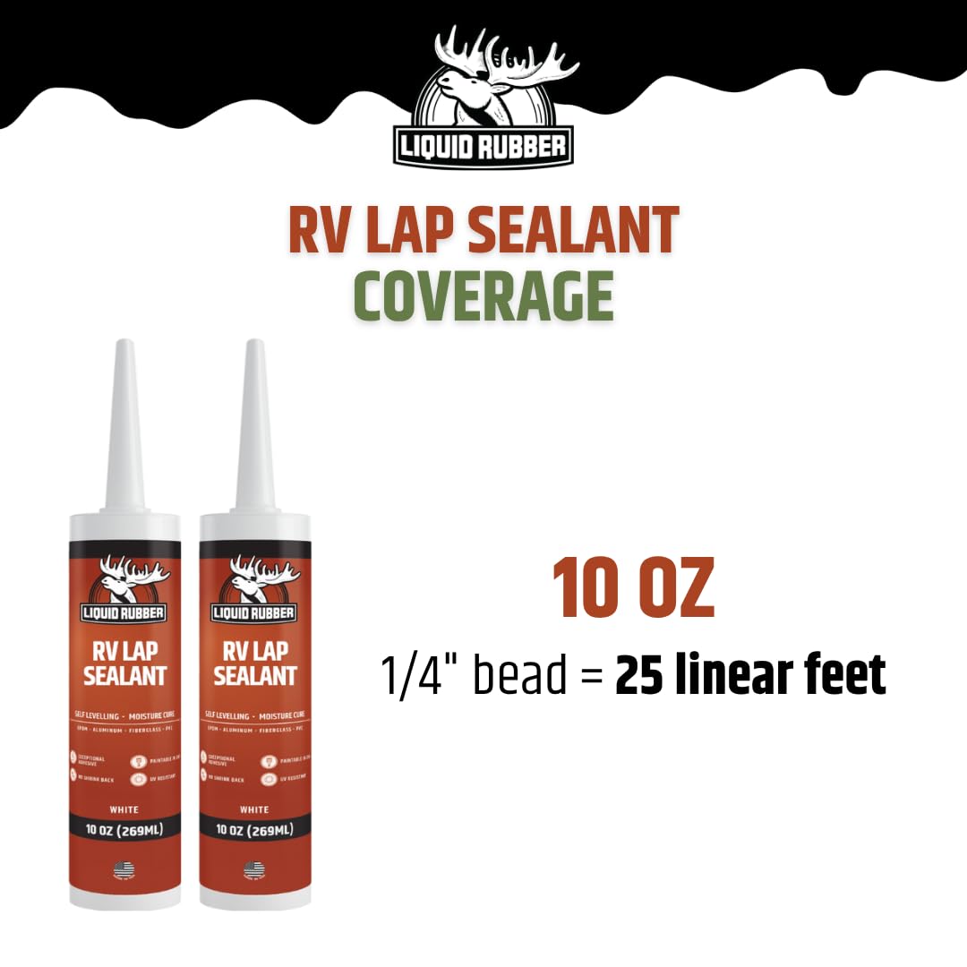 Liquid Rubber RV Lap Sealant, White, 1 Pack