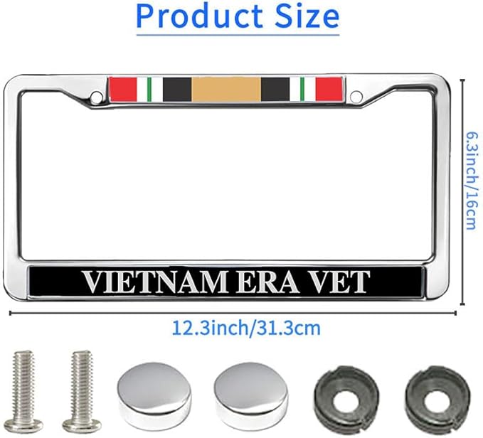 Vietnam Vet License Plate Frame Custom Vietnam Vet US Army Easy Installation License Plate Frame US Army Veteran License Plate Frame for Family Members