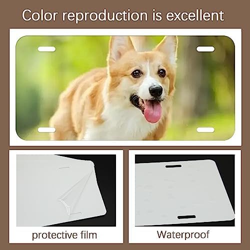 15 Pack Sublimation License Plate Blanks,Metal Aluminum car Tag White,Thermal Transfer DIY Custom Picture Design for Blank License Plates