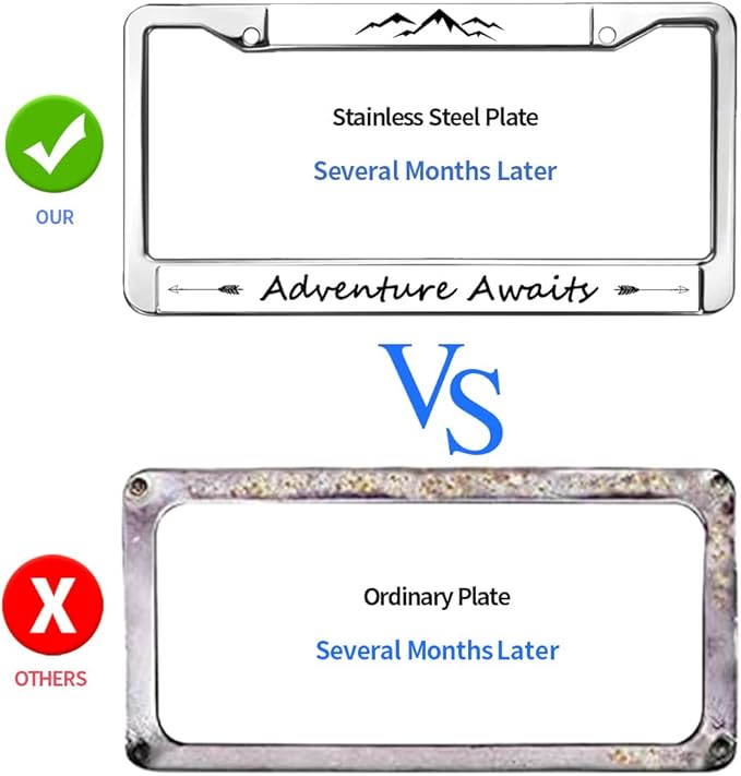 Mount Adventure Spirit License Plate Frame for Veterans Adventure Awaits License Plate Frame Slim Christian