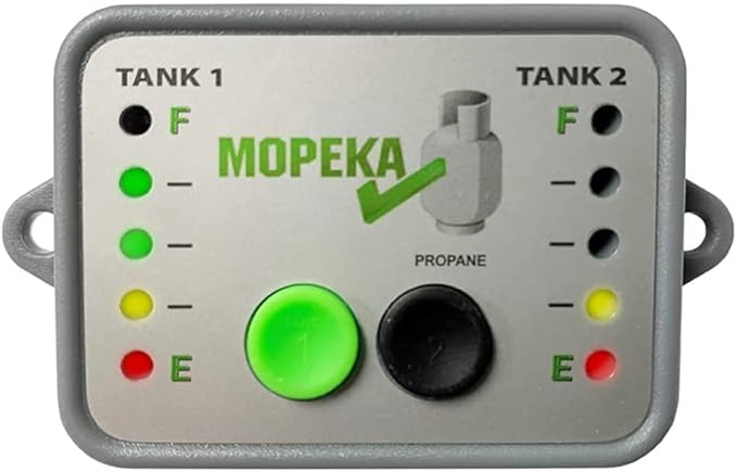 Mopeka Pro Check Bundle - 2 Pro Check Sensors, 1 LED Display, 2 Tank Halos - Wireless Propane Gauge for your Dual RV Tanks - Monitor Propane Levels Inside your RV on the LED Display or App