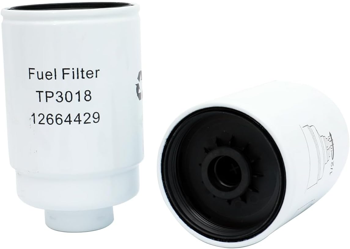 FKG Fuel Filters 6.6L Duramax Diesel TP3018, TP3012, 12664429, 12633243 fit for 2001-2016 Chevy Silverado 2500HD 3500HD (6.6L Duramax Diesel), 2001-2016 GMC Sierra 2500HD 3500HD (6.6L Duramax Diesel)
