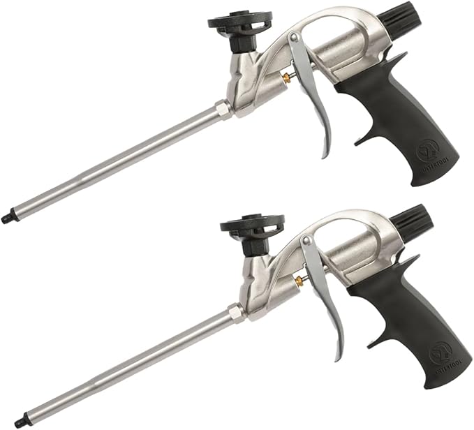 INTERTOOL Expanding Foam Spray Gun 2 Pack - PU Sealant Foam Applicator for Caulking Insulation Dispensing Filling Gaps and Cracks - Teflon Non-Stick Basket Needle PT-0604-2