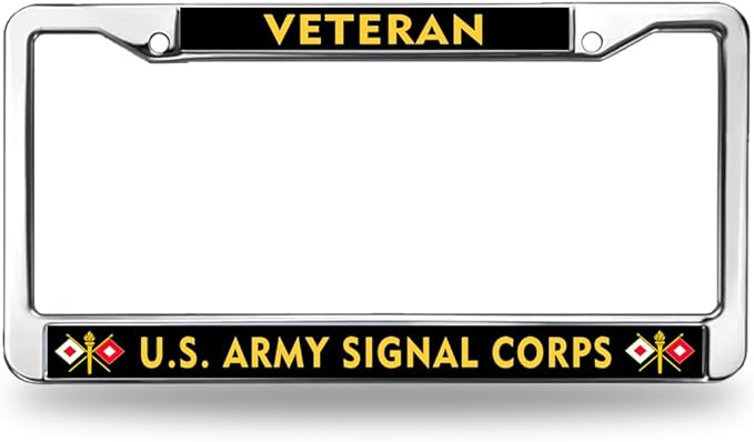 US Army Signal Pride License Plate Frame for Father’s Day Signal Corps Army License Plate Frame Inspirational Proud