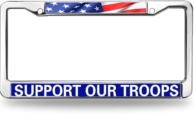 US Flag Army Support License Plate Frame Patriotic US Army Support Scratch-Resistant License Plate Frame US Veteran Superhero