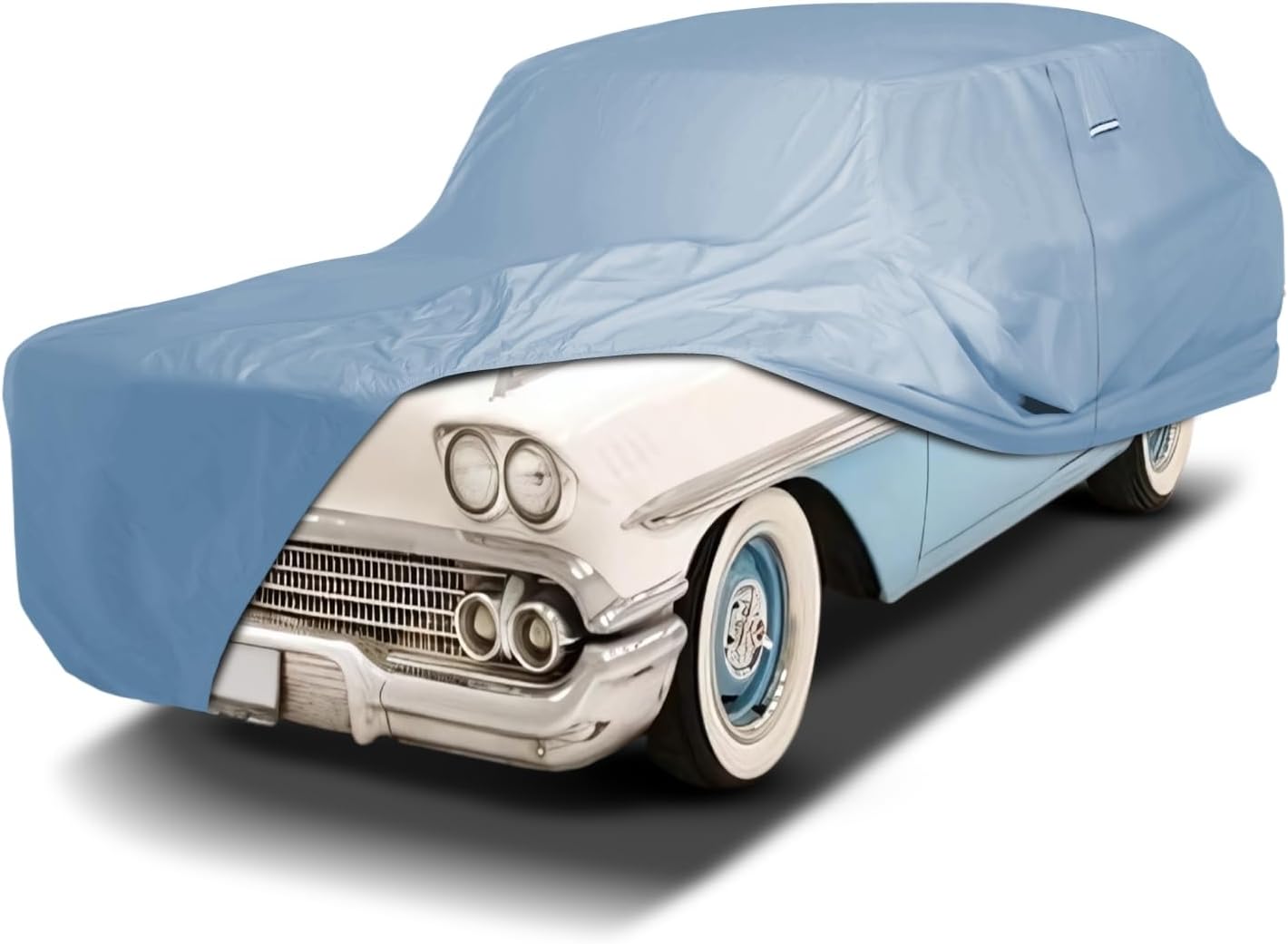 iCarCover Premium Car Cover for 1958-1972 Chevy Brookwood Heavy Duty Waterproof All-Weather Automobiles Custom Fit Indoor Outdoor UV Snow Protection Covers with Straps and Bag