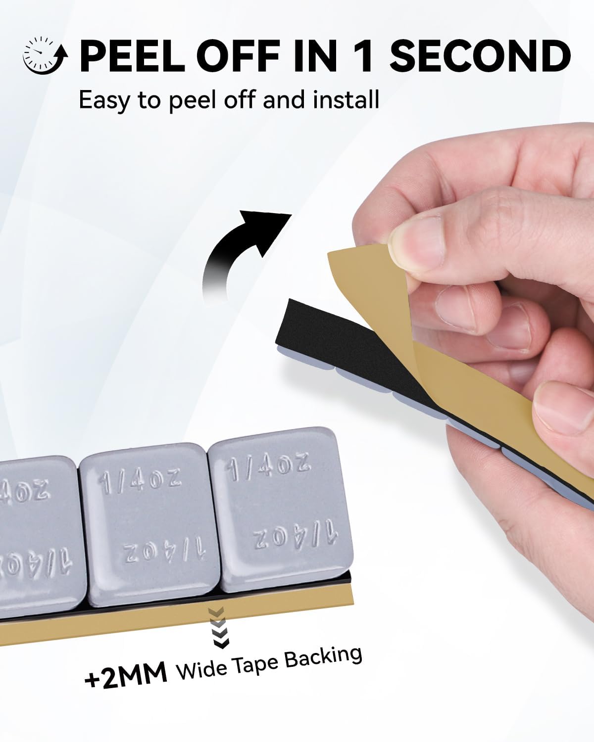 YIZBAP Wheel Weights Gray 1/4oz, 72 oz/Box, 288pcs, with Strong Black Adhesive. 0.25 Ounce Stick on Wheel Weights for Cars, Trucks, SUVs, Motorcycle and Others