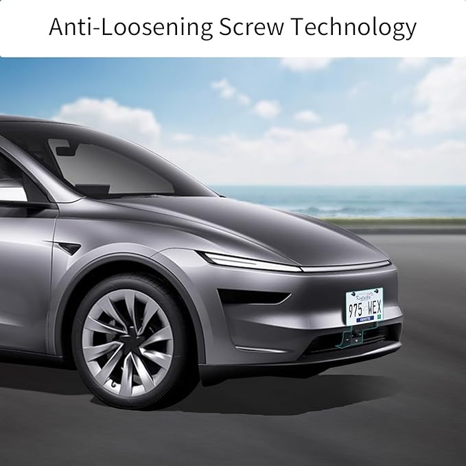 2026 2025 Tesla Model Y Front License Plate Holder(No Drill, Custom Lock) License Plate Frame for 2025 Tesla Model Y