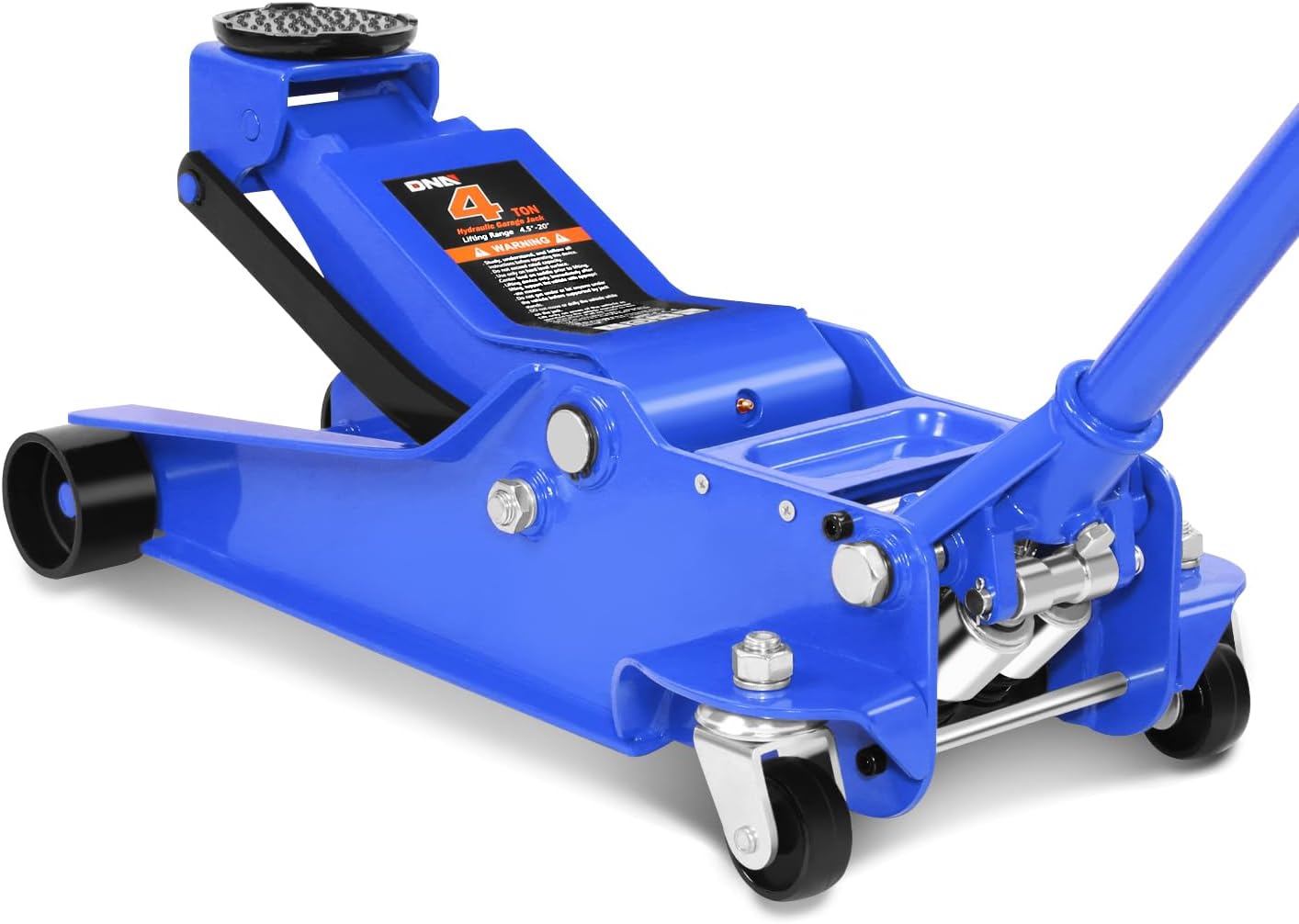 DNA MOTORING Low Profile Hydraulic Trolley Service/Floor Jack, 4 Ton (8000 lbs) Capacity, Lifting Range 4.5"-20",Blue,TOOLS-00308