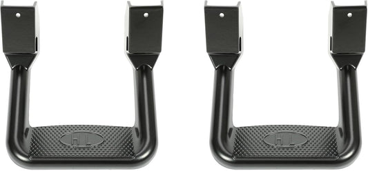 Kojem 2 Pcs Universal Side Step Compatible with 1967-2020 Chevy Chevrolet GMC Ford Isuzu Mitsubishi Dodge Jeep Nissan Toyota Mazda Side Hoop Step Electrophoresis Black Aluminum