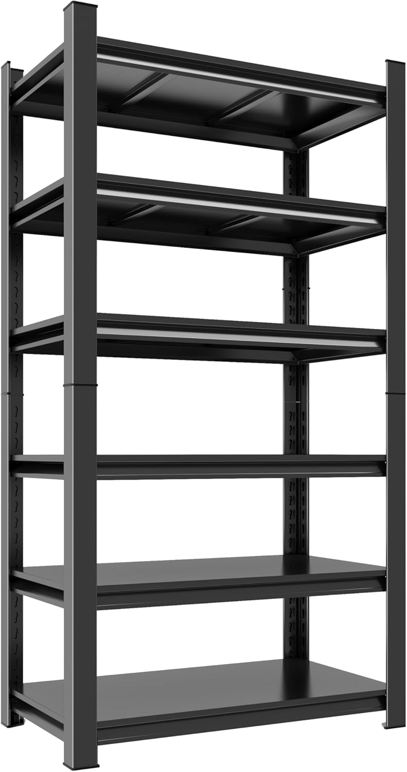 Metal Garage Shelving Unit, Heavy Duty 6-Tier Adjustable Storage Rack, Steel Shelving,3500 lbs Capacity, Industrial Shelves for Heavy Tools and Equipment (6-Tier 77" H x 40" W x 18" D)