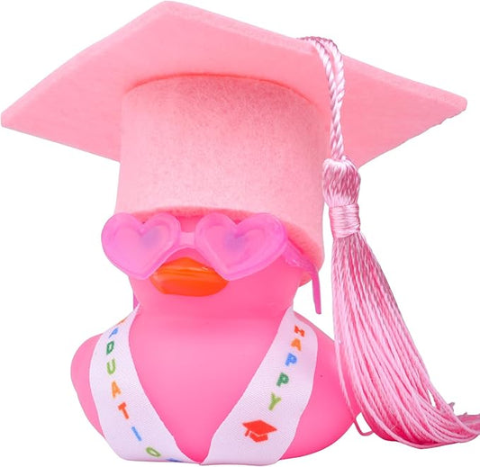 Graduation Rubber Duck Car Ornaments, Duck Car Dashboard Decorations for Graduation Gift with Mini Sunglasses Graduate Hat and Sash