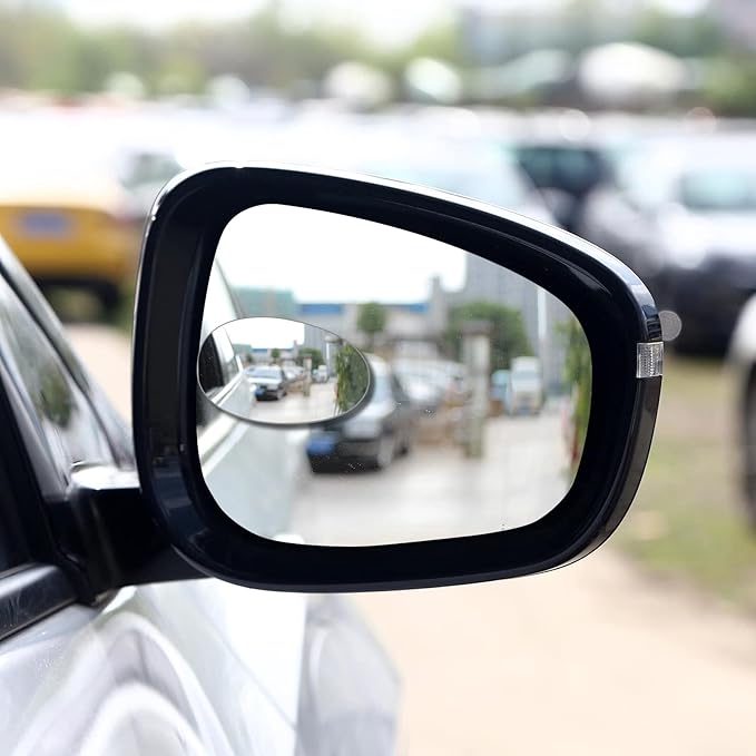 2 pcs Blind Spot Mirrors, HD Glass Convex 360° Wide Angle Side Rear View Mirror with ABS Housing for Cars SUV and Trucks
