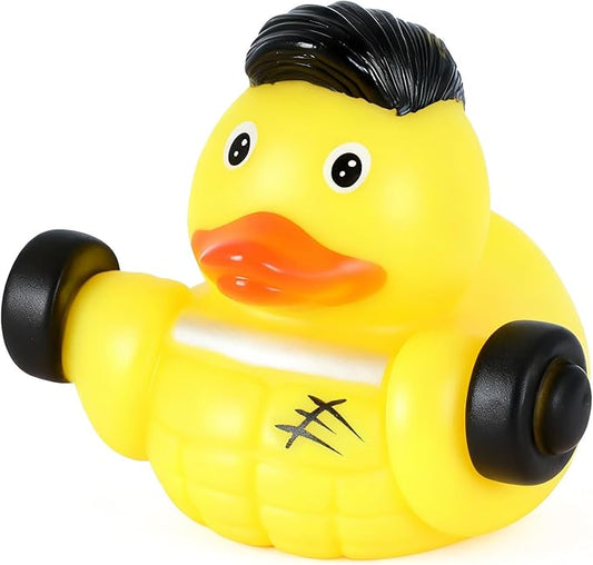 BOZILY Muscular Rubber Duck, Funny Rubber Ducks for Car Dashboard Decorations, Weightlifting Novelty Gift for Gym Lovers, Fitness Enthusiasts, Bodybuilders
