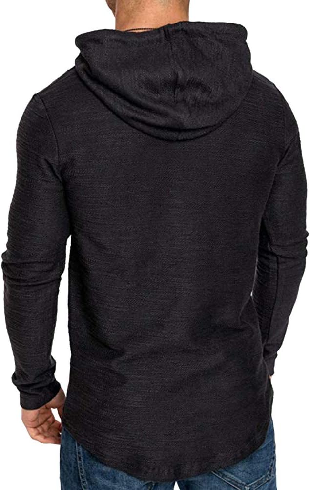 Lexiart Mens Fashion Athletic Hoodies Sport Sweatshirt Solid Color Fleece Pullover