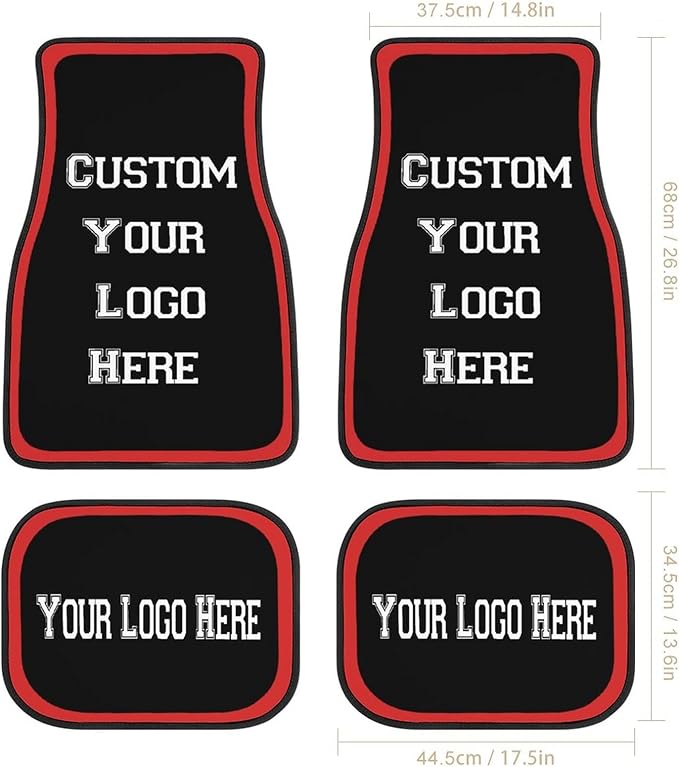 Custom Logo Text Car Floor Mats Personalized 4 Pieces Car Mats Interior Automotive Decorative Fit for SUV Vans Sedans Trucks