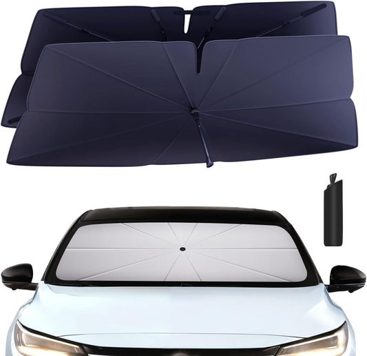 Windshield Sun Shade Umbrella: for Sentra-Sedan-2020-2024 2025-4-Layers Front Custom Car Window Shades - Double Thickened Foldable Sentra Sunshades Block UV Keep Cool