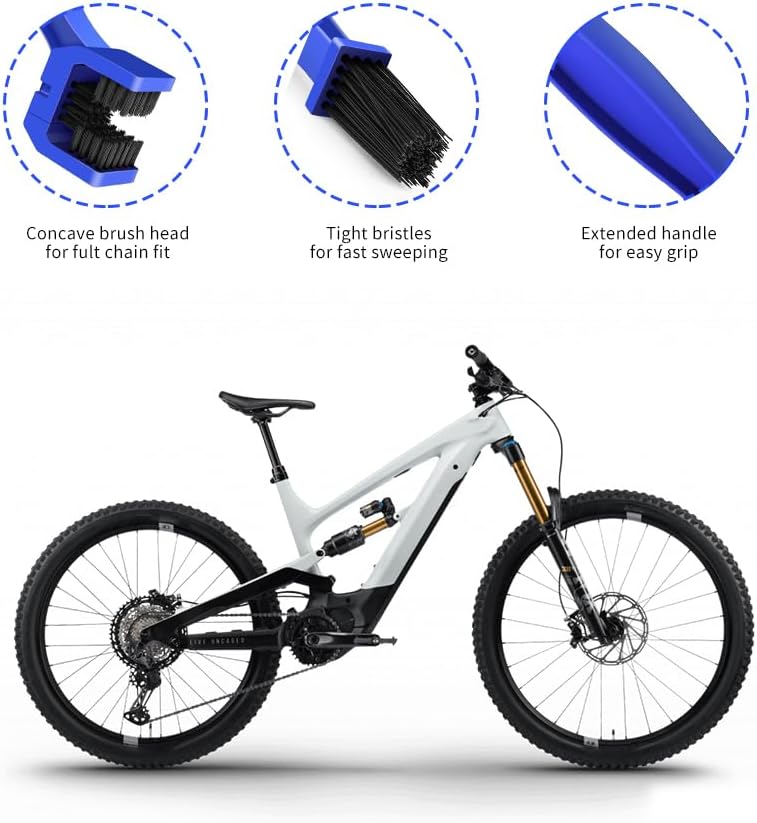 MotorcycleBicycle Chain Cleaner and Gear Cleaning Tool - Bike Maintenance Cleaning Brush for Chain and Gear Kit，Motorcycle Washer Cleaner Brush Tools