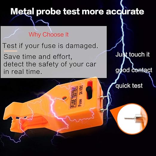 DC 24V Automotive Multifunctional Blade and Glass Tube Fuse Tester Puller ATO/ATC ATM Removal Tool Detect and Find The Burned in The Car Fuse Box