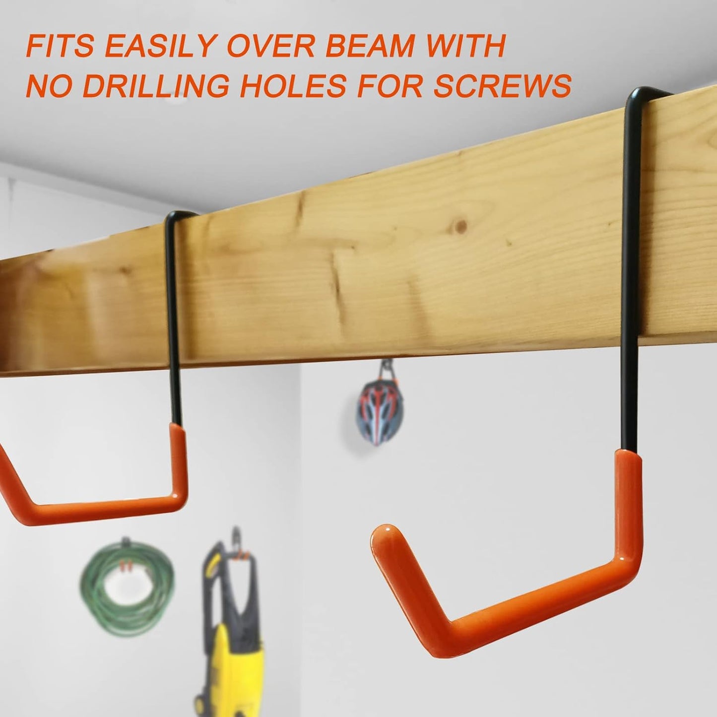 Rafter Hanger Hook Garage Bike Hooks Ladder Hanger Large S Hooks for Hanging,with Non Slip Coating,for Organizing Bulk Items,Ladders,Bikes,Ropes and More Equipment (6, Black)