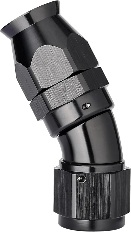 EVIL ENERGY 8AN 30 Degree PTFE One Piece Full Flow End Hose Fitting Aluminum Black