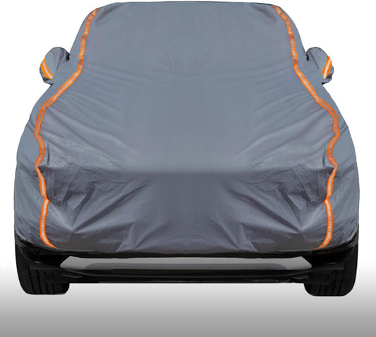 KEYOOG Universal Waterproof Heavy Weight Full Car Covers, Fit SUVs, All Weather, Outdoor Full Cover Weatherproof UV Sun Protection Snow Dust Storm Resistant with PEVA Cotton, Fit Length 178"-189"