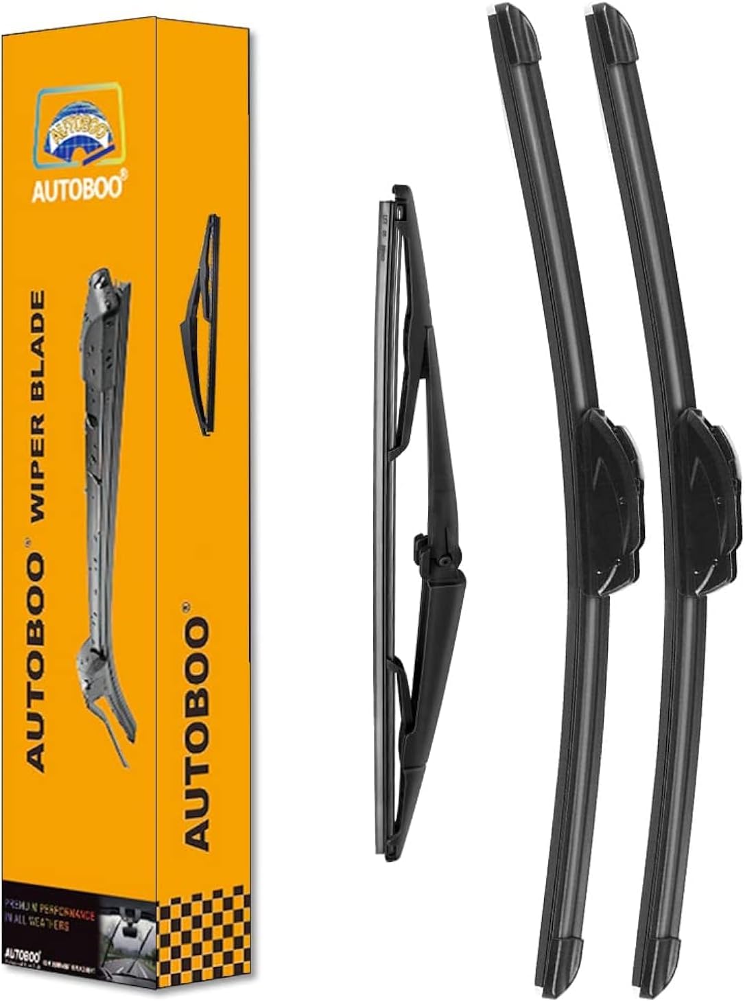 AUTOBOO 18"+18" Windshield Wipers with 14" Rear Wiper Blade Replacement for Jeep Commander 2006 2007 208 2009 2010 -Original Factory Quality (Pack of 3)