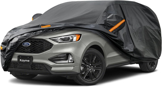 Kayme 7 Layers SUV Car Cover Custom Fit for Ford Edge (2015-2025) Waterproof All Weather for Automobiles, Outdoor Full Cover Rain Sun UV Protection.Black