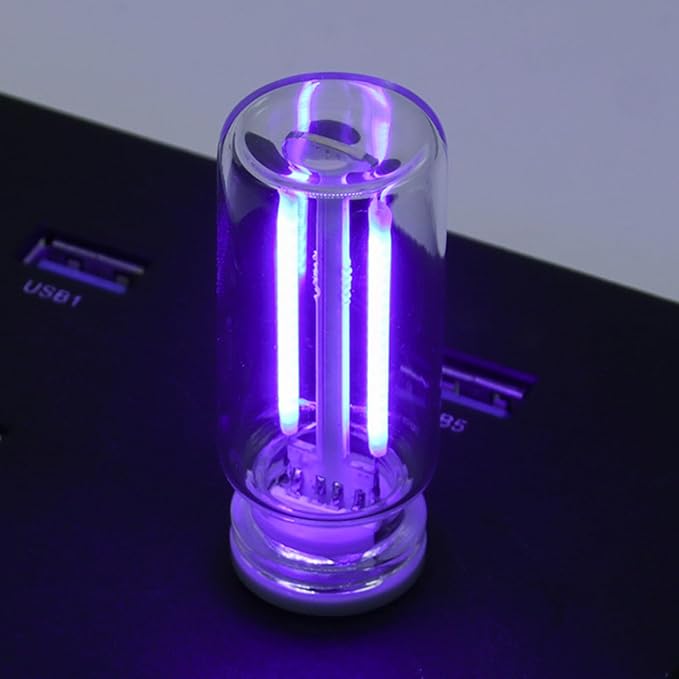 Retro Car Mood Lamps, Touch Control USB & Battery Lighted LED Car Interior Atmosphere Bulbs, Automotive Interface Charging Night Lights, Mini Portable Camping Lights Decorations (Purple, 2Pack)