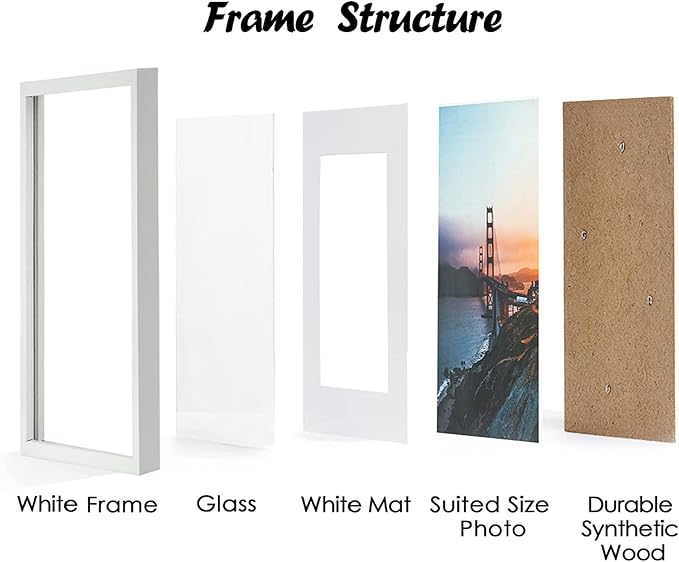 16x20 Picture Frame 1 Pack Hatter-Resistant Glass Display Photo Frame, to Wall Home Decor White