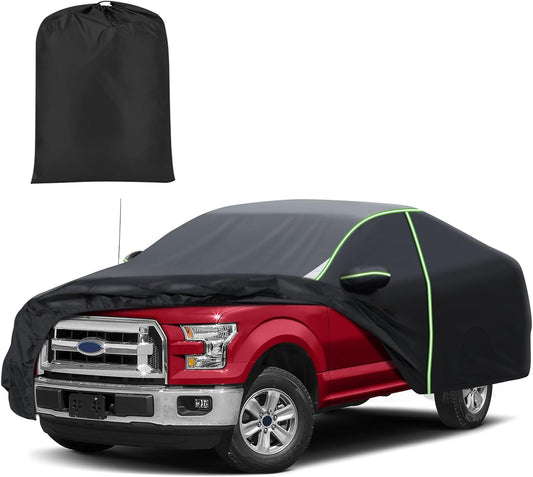 Mixsuper Liner Car Cover for Ford F-150 F-250 F-350 2001-2026 (Only for 5.5Ft Bed), 7 Layers Waterproof Car Cover Accessories for F150 F250 F350 with Zipper Door, Windproof Straps, Reflective Strips