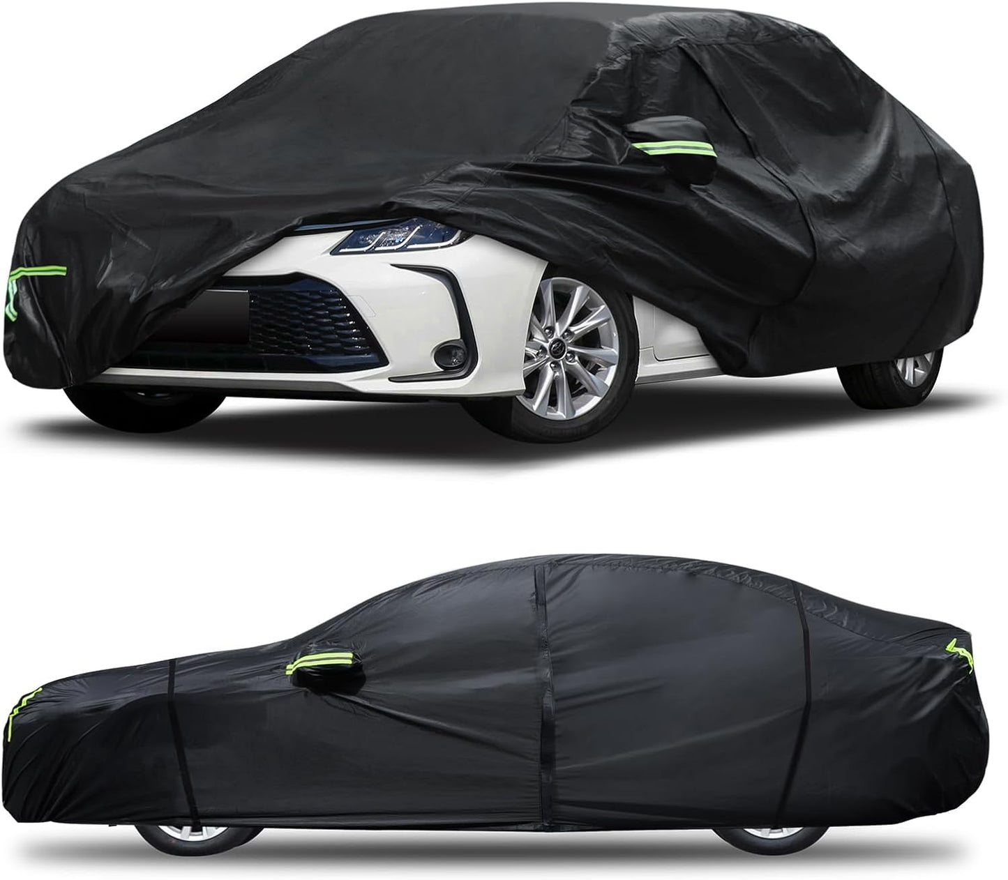 Car Cover Custom Fit for Toyota Corolla 2000-2025,Honda Civic 1991-2025,6 Layers Truck Cover Waterproof All Weather for Automobiles,Outdoor Full Exterior Cover,Rain, Sun, Wind Protection,Black