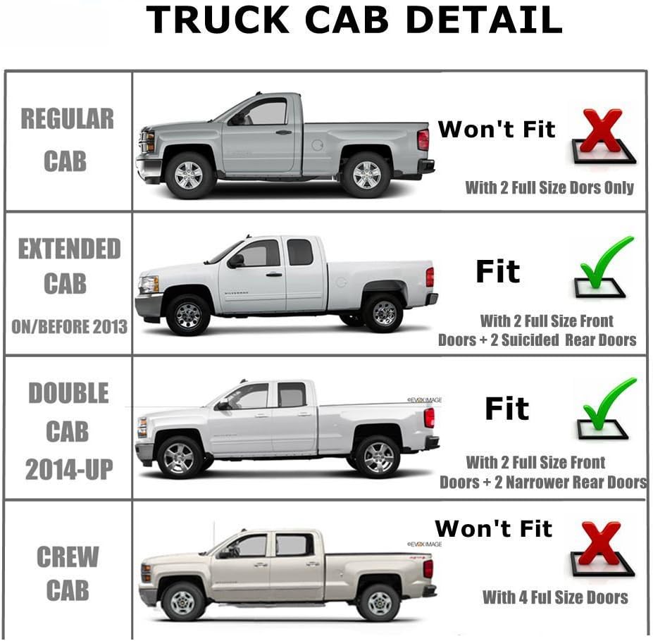 Smoke Sun/Rain Guards Window Visor Compatible with 2014-2018 Chevy Silverado/GMC Sierra Double Cab Wind Deflector 4pcs 94528