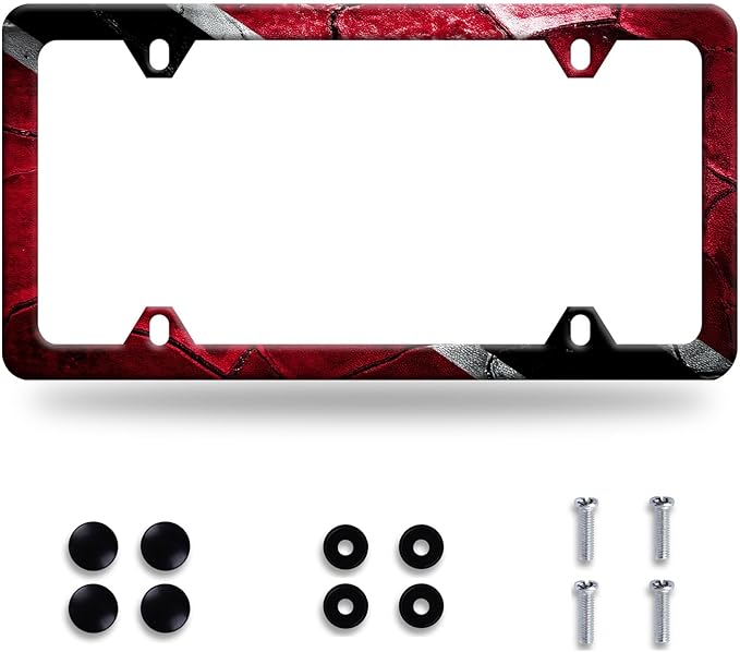 Personalise Trinidad and Tobago Flag License Plate Frame Patriotic License Plate Frames Funny Auto Accessory Bracket Stainless Steel License Plate for Women Men 6.3x12.3 Inch