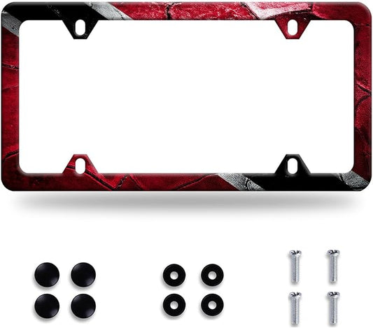 Personalise Trinidad and Tobago Flag License Plate Frame Patriotic License Plate Frames Funny Auto Accessory Bracket Stainless Steel License Plate for Women Men 6.3x12.3 Inch