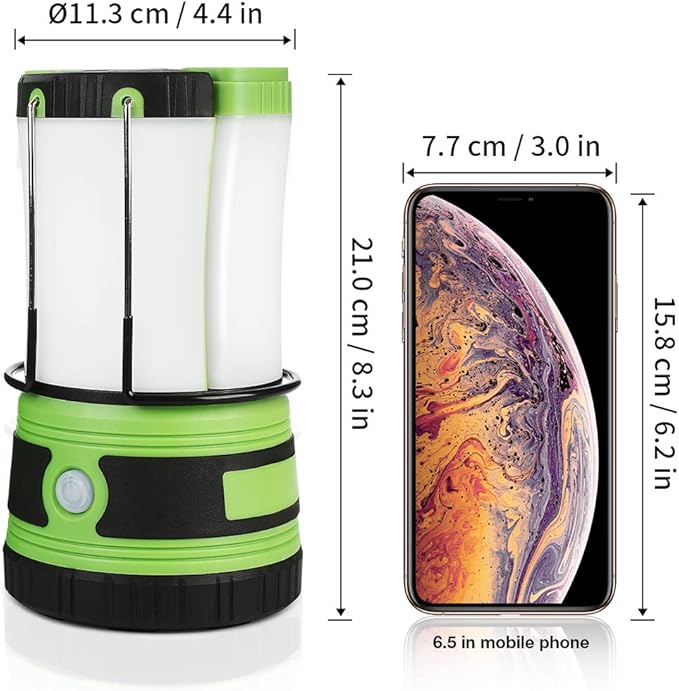 Lepro LED Camping Lantern Rechargeable or Battery Powered, 1000lm Camping Light with Detachable Flashlights Combo, 4 Modes, Portable Outdoor Lantern for Hiking, Hurricane Emergency, Fishing