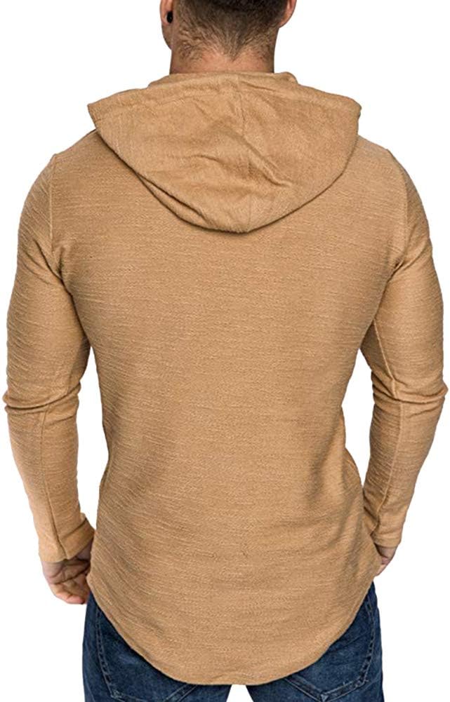 Lexiart Mens Fashion Athletic Hoodies Sport Sweatshirt Solid Color Fleece Pullover