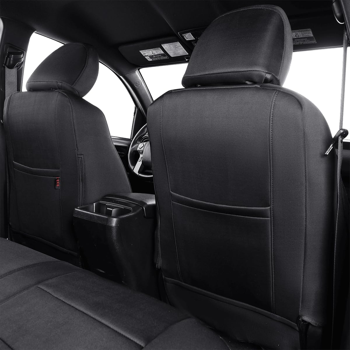 EKR Custom Fit Tacoma Front Car Seat Covers for Select Toyota Tacoma (Petrol & Hybrid) 2024 2025 Double cab SR,SR5,TRD Sport,TRD Off-Road,Limited - Front Row Only,Neoprene (Black)