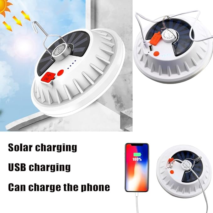 Solar Camping Lamp Tent Lights Outdoor 4500mah Portable 120 LED USB Battery Rechargeable Lantern Remote Control Hooked Waterproof Hanging for Indoor Home Emergency Power Outages Hurricane 3 Pack