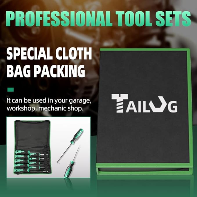 10 In 1 Heavy Duty Hook and Pick Set,9Pcs Precision Scraper Gasket Scraping Hose Removal Puller Hook,Car Auto Oil Seal/O-Ring Seal Gasket Pick Hook Puller Remover, Electronics Hand Tool Set