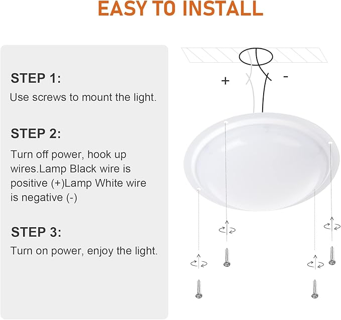 LED 8.5inch Scare Light,Lamp for Outdoor,Ceiling Lights,Work Light for RV,Touring Car,Camping,Truck and Yacht (Warm White)